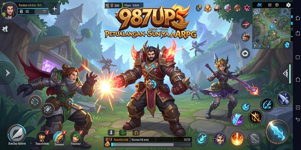 Tampilan gameplay seru dengan karakter dan monster yang berinteraksi.