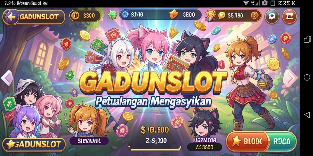 Tampilan gameplay seru dalam GADUNSLOT dengan karakter Anime.