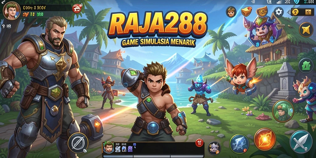 Screenshot gameplay RAJA288 menampilkan grafis yang menawan dan interaksi seru antar pemain.