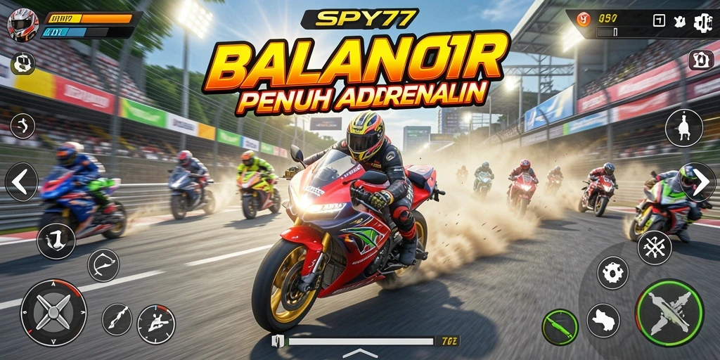 Gameplay seru balapan motor dengan grafik menakjubkan.