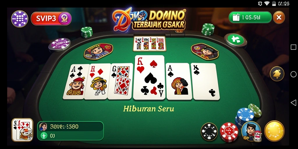 Screenshot gameplay SVIP3 yang menunjukkan keseruan bermain Domino.